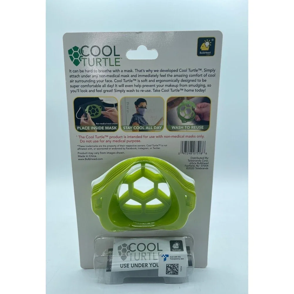 (6-Pack) COOL TURTLE Face Mask Enhancer - Breathe Easy, Stay Cool, Wash to Reuse